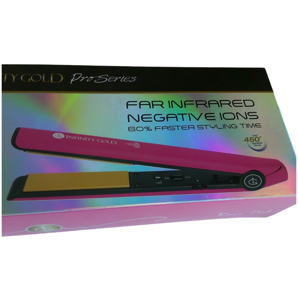 Brand New Infinity Gold Pro Series Rose Pink Hair Straightener I Flat Iron